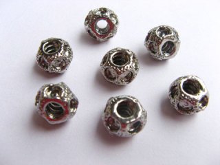 50 Alloy European Barrel Thread Beads ac-sp344