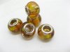 100 Coffee Murano Flower Round Glass European Beads