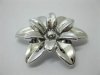 20Pcs Silver Plated Flower Hairclip Jewelry Finding Beads