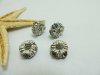 20Pcs Metal Thread European Beads with Rhinestone