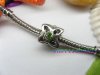 10pcs 18 KGP Beads Inlay 2 Green Crystal Fit European Beads