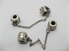 20 Metal European Thread Beads W/Chain ac-sp601