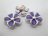 40Pcs Blossom Flower Hairclip Jewelry Finding Beads - Purple