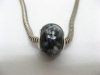 100 Black Murano Round Glass European Beads be-g385