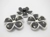 30Pcs Black Flower Hairclip Jewelry Finding Beads 4.5cm