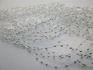 60Strands Silver Beaded Garland for Wedding Craft Dia.3mm