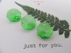 100 Green Crystal Faceted Double-Hole Suncatcher Beads 14mm