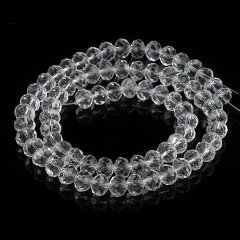 10Strand x 72Pcs Clear Rondelle Faceted Crystal Beads 8mm