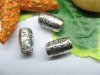20pcs Tibetan Silver Barrel Beads with Flower Carved 20pcs Tibetan Silver Barrel Beads with Flower Carved