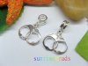 10pcs Silver Plated Screw Barrel Beads European Design with D 10pcs Silver Plated Screw Barrel Beads European Design with D