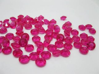 1000 Fuschia Diamond Confetti 8mm Wedding Table Scatter