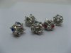 20 Metal European Thread Beads with Rhinestone pa-m124 20 Metal European Thread Beads with Rhinestone pa-m124