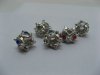 20 Metal European Thread Beads with Rhinestone pa-m124