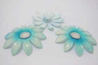 20Pcs Blue Blossom Sunflower Hairclip Jewelry Finding Beads 65mm