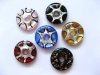 12X Mixed Colour Silver Foil Glass Donut Pendants