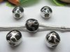 20 Black Carved Tennist Thread European Beads