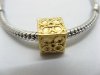 50X18K Gold Plated European Cubic Thread Beads ac-sp386