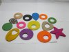 90 Colorful Wooden Beads Assorted Style