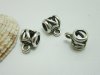 50Pcs Alloy Charms Tube Bail European Hollow Beads