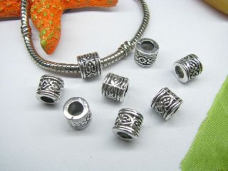 20pcs Tibetan Silver Barrel Beads Fit European Beads Yw-pa-mb149