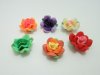100Pcs Rose Flower with Leaf Beads Jewellery Finding 25mm Dia. 100Pcs Rose Flower with Leaf Beads Jewellery Finding 25mm Dia.
