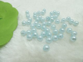 2500 Blue Round Simulate Pearl Loose Beads 6mm