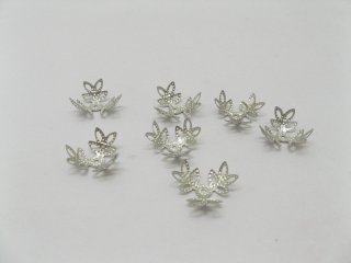 1000 Nickel Plated Filigree flower Bead Caps