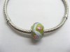 100 Light Green Murano Flower Round European Glass Beads 100 Light Green Murano Flower Round European Glass Beads