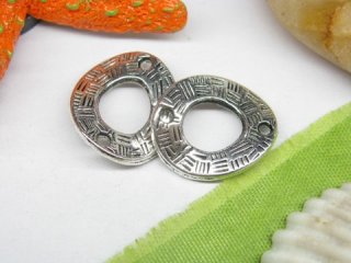50pcs Metal Oval Twist Beads yw-ac-mb55