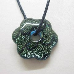 4x Handcraft Dichroic Glass Blossom Bead Pendant 30mm