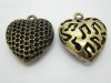 10Pcs New Heart Beads Pendants Charms Jewelry Finding 30x30x12mm