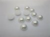 1000Pcs 10mm White Semi-Circle Simulated Pearl Bead Flatback