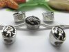 20 Black Carved Golfer Thread European Beads