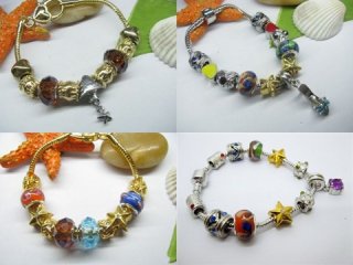 3Pcs Beautiful European Beaded Bracelet 19cm Long