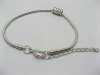 1 Silver Snake Chain Bracelets Fits European 19cm pa-s4