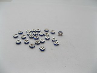 100 6mm Blue Rhinestone Rondelle Spacers Beads