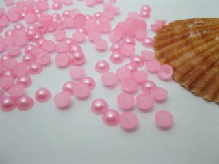 5000Pcs 5mm Light Pink Semi-Circle Simulated Pearl Bead Flatback