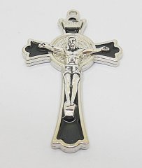 10X Enamel Black Charm Cross Pendant Jewellery Finding 7.7x4.6x1