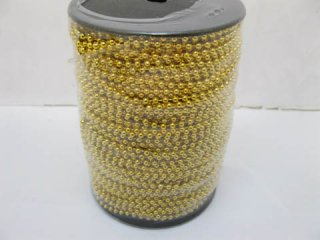 1Roll X 100Yds Golden Plated Ball Beaded Chain for Craft 3mm