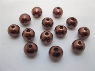 500 Coffee Round Simulate Pearl Loose Beads 10mm