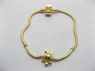 1X 18K Gold European Bracelets Charms Bead Length 19cm Wholes