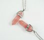 10X Cherry Quartz Pendant Hexagon Prism Beads Charms for Necklac