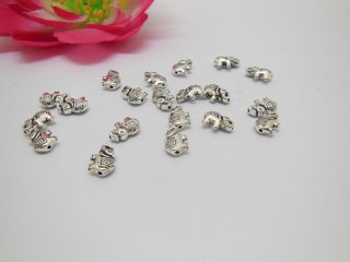 100Pcs Metal Elephant Spacer Beads Jewellery Finding Accessory