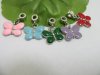 50 Enamel European Beads with Butterfly pa-m70