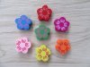 200Pcs Wooden Flower Beads Mixed Color