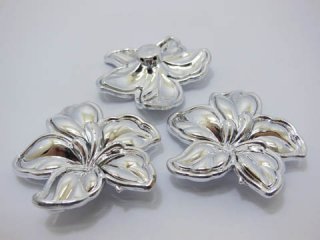 30Pcs Silver Plated Flower Hairclip Jewelry Finding Bead 5.5x5cm