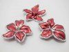 30Pcs Red Flower Hairclip Jewelry Finding Beads 5.5x5cm