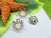 200pcs White-K Plated Filigree Bead Caps 7-11mm