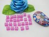 2500 Hot Pink Alphabet Letter Cube Beads 6.6mm