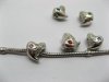 20 Alloy Heart Thread European Beads with Rhinestone pa-m45